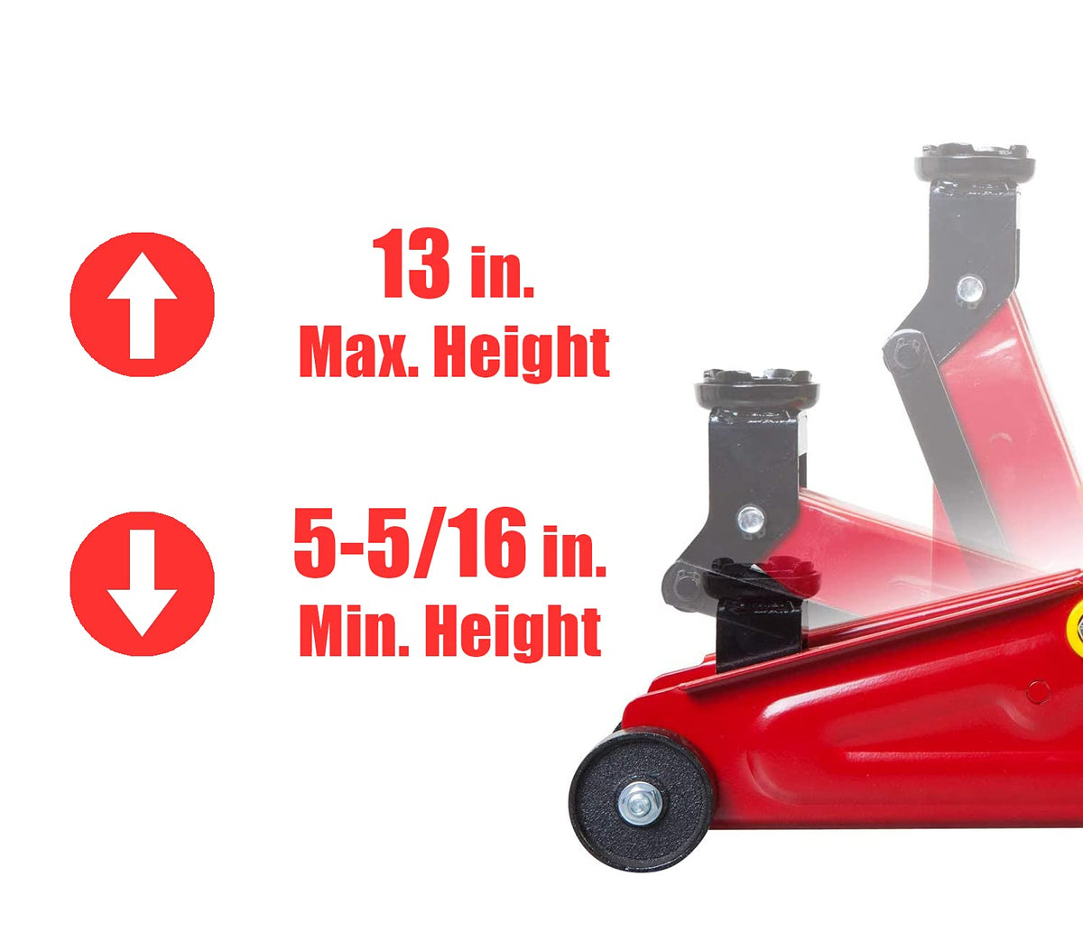Big Red T820014S Torin - Gato hidráulico de Servicio de Carretilla/Piso con Funda de Almacenamiento de Molde de soplado, Capacidad de 1.5 toneladas (3 Libras), Color Rojo