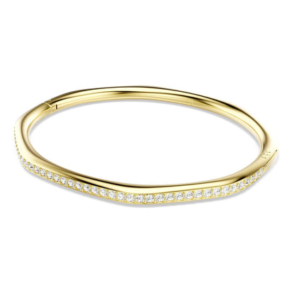 Swarovski Brazalete Dextera, Forma octagonal, Talla redonda, Blanco, Baño tono oro