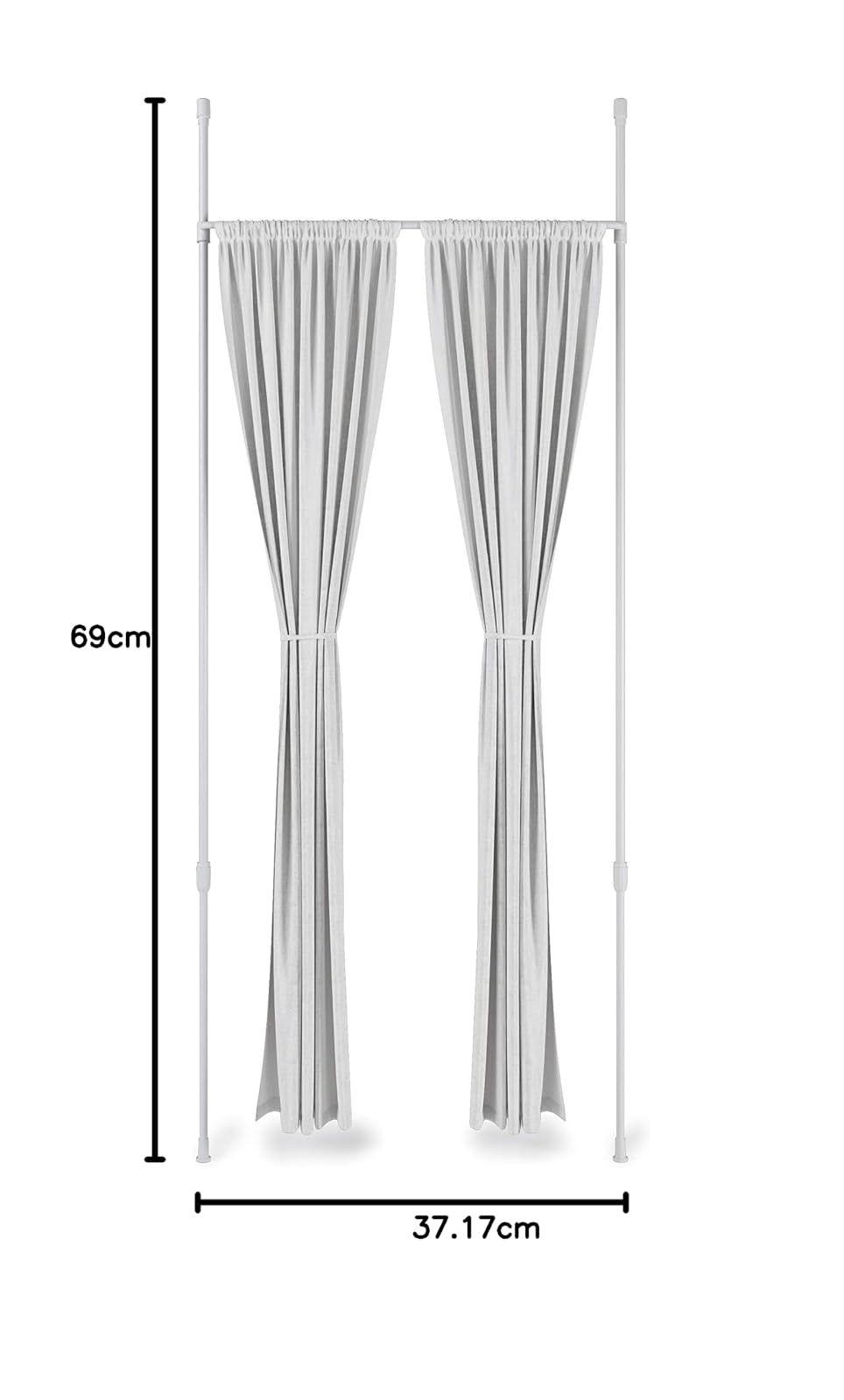 Umbra Anywhere Rod, Adjustable Damage Free Room Divider Tension Curtain Rod, 36-66",