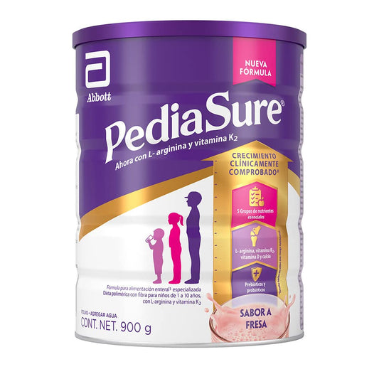 PediaSure MLI Fresa - en Polvo, 900g, Fórmula Especializada para Niños de 1 a 10 años, Nutrientes Esenciales, Prebióticos, Proteínas, Vitaminas y Minerales, Crecimiento Clínicamente Comprobado