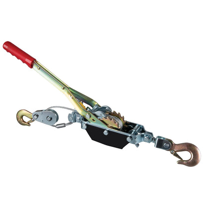 Performance Tool 50-100 - Extractor de Potencia de Doble Engranaje, cabrestante de 2 toneladas de Capacidad con Cable de avión de 6 pies - 1 Ton - 6'x 5mm