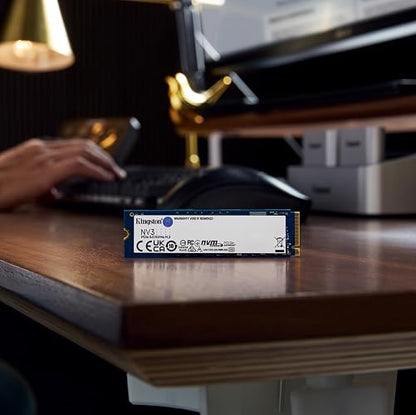 Kingston SSD NV3, Capacidad: 1000GB, Factor de Forma: M.2 2280, Interfaz: NVMe PCIe Gen 4.0 x 4 Carriles, Lectura: 6000MB/s y Escritura: 4000MB/s, SKU: SNV3S/1000G