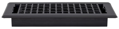 Decor Grates LTH410-BLK - Registro de piso de celosía, 4 x 10 pulgadas, color negro
