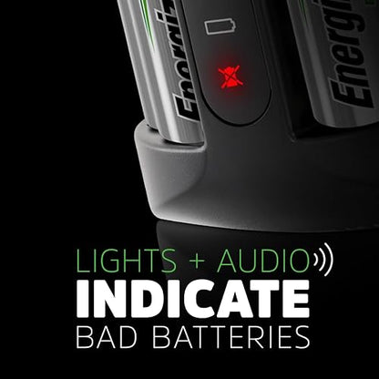 Energizer - Cargador de baterías AA y AAA recargables (Recharge Pro) con 4 baterías AA NiMH recargables
