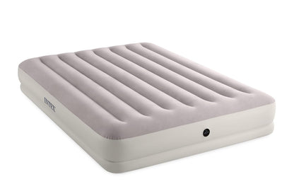 Intex Dura-Beam Colchón de Aire Inflable con Bomba USB - Gris - Queen