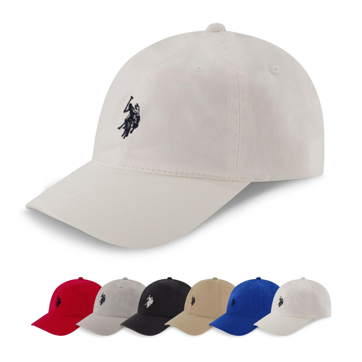 U.S. Polo Assn. U.s. Polo Assn. Gorra de béisbol Ajustable de Sarga de algodón Lavado para Hombre con Logotipo de Pony y ala Curvada Gorra de béisbol para para Hombre - Blanco - Talla Única