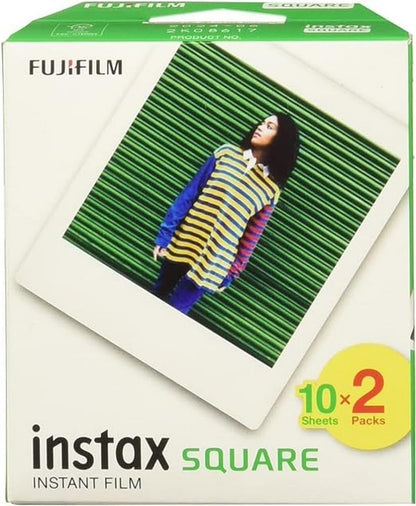 instax Fujifilm Película Square, Paquete de 2 + Película Fujifilm Square Rainbow