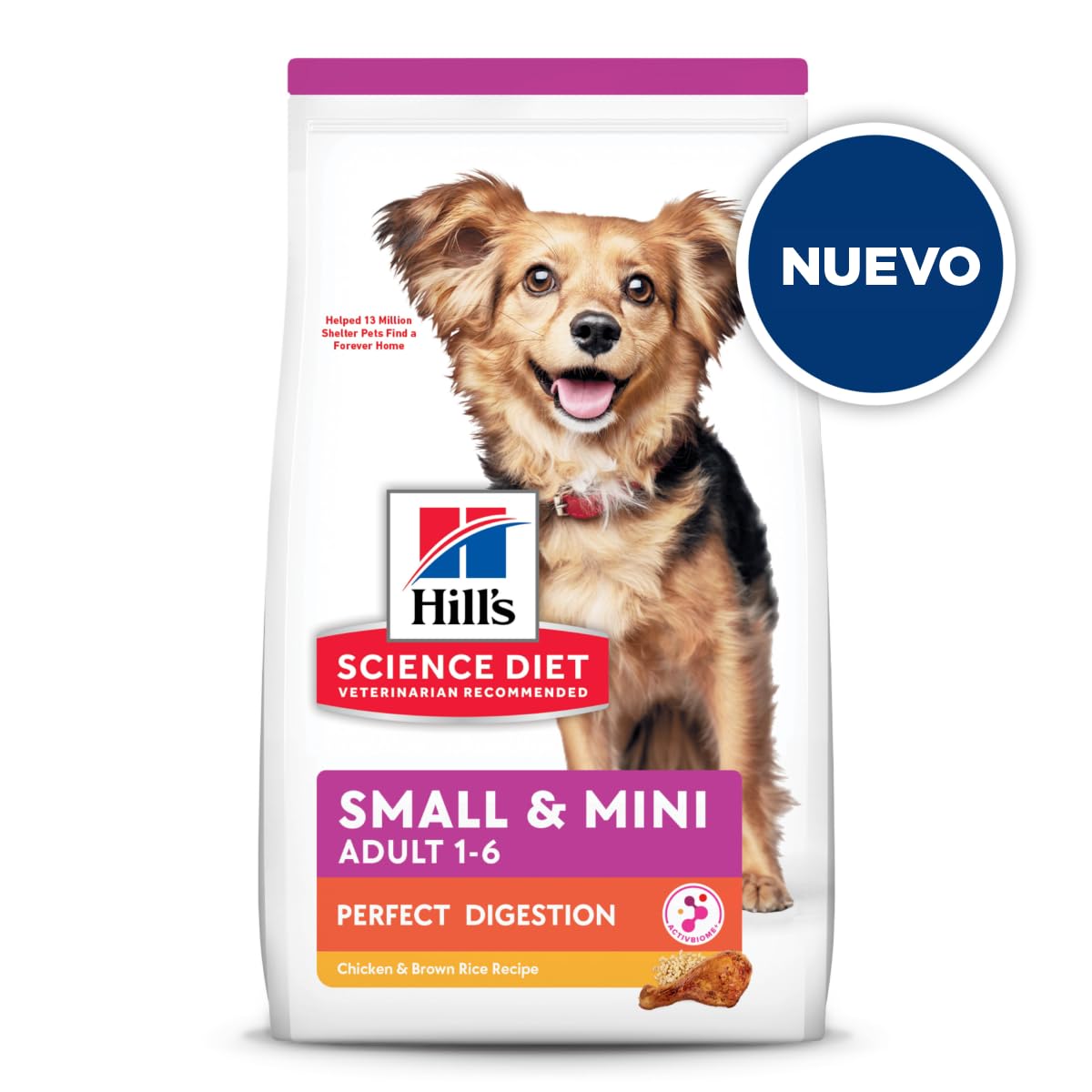 Hill's Science Diet Small Mini Croquetas Digestivas para Perro Adulto 1.5Kg | Croquetas Hill's para perro, pollo real, cuidado digestivo, bienestar del microbioma, heces firmes