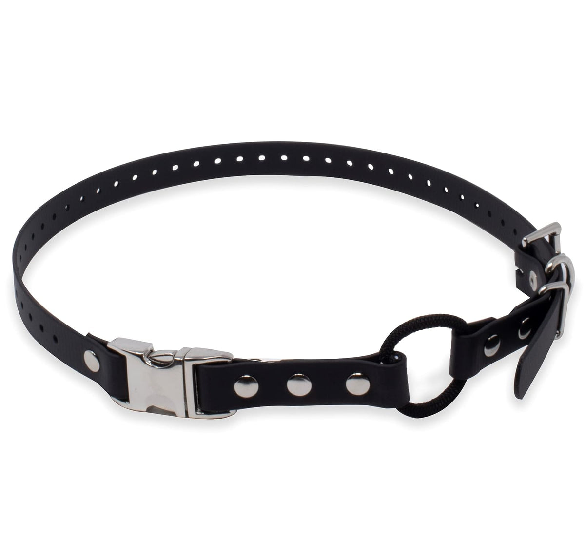 Educator Collar de Perro Bungee, Biothane, Impermeable - 3 - 4W x 33L - Negro