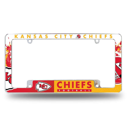 Rico Industries Marco de Placa Cromado con Licencia Oficial NFL - Kansas City Chiefs - Primario