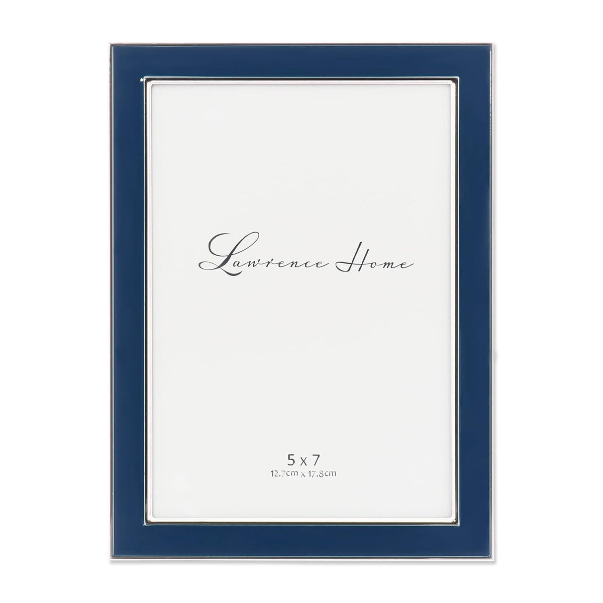 Lawrence Frames Marco de Fotos Metal con Esmalte Blanco - Azul - 12,7 x 17,78 cm (5x7 pulg.)