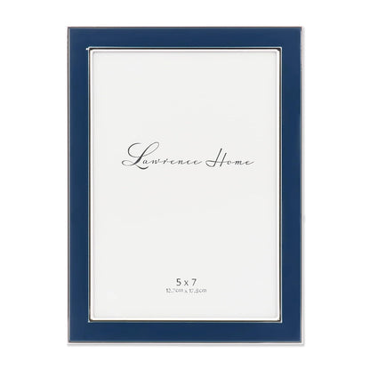 Lawrence Frames Marco de Fotos Metal con Esmalte Blanco - Azul - 12,7 x 17,78 cm (5x7 pulg.)