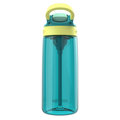Contigo Botella de Agua para Niños Plástico Libre de BPA 590ML Azul y Verde con Popote Autospout Fácil de Lavar con Asa