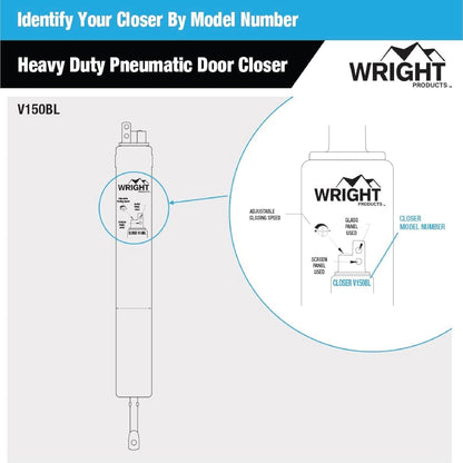 Wright Products V150BL - Cierre neumático de servicio pesado, color negro