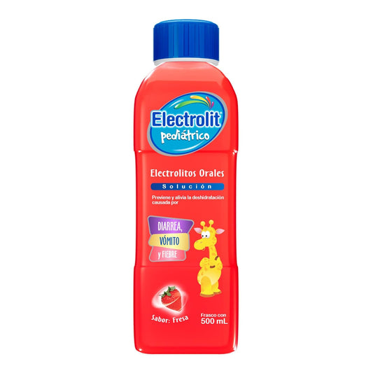 ELECTROLIT Pediátrico Suero Rehidratante, Sabor Fresa 500ml (12 pz)