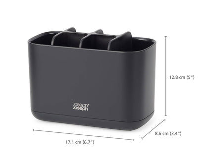 Joseph Joseph Easy-Store - Soporte para Cepillo para Polvo de Dientes, Almacenamiento de baño, Grande, Negro Mate
