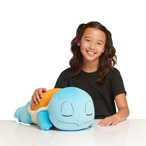 Pokémon Squirtle - Peluche de Peluche de Alta Calidad de 18 Pulgadas en Postura para Dormir