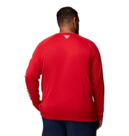 Columbia Sportswear Men's Terminal Tackle Long Sleeve Shirt, Key West/Vivid Blue Logo, Small