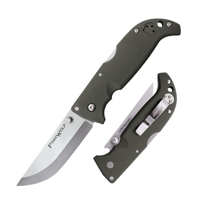 Cuchillo Plegable de Caza con Mango Verde Griv-Ex OD de 3.5 Pulgadas, AUS8A, de Acero frío, de 4.3 Pulgadas, AUS8A, en Caja