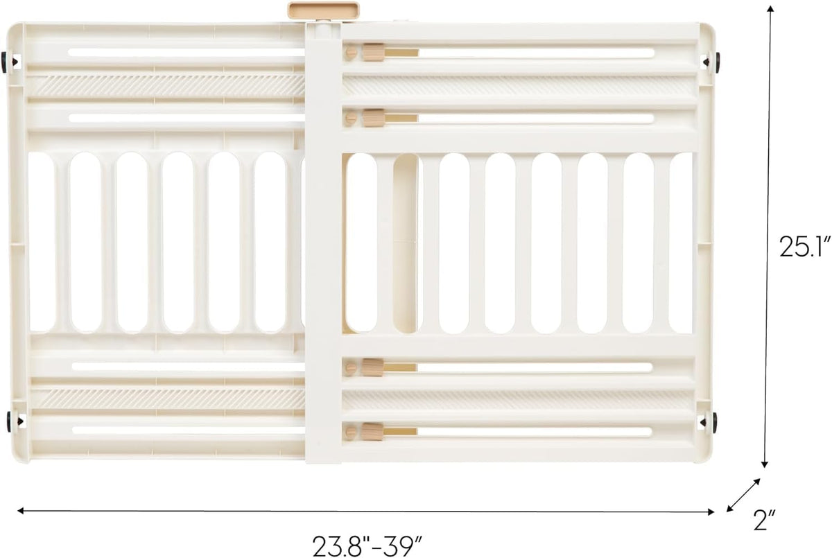 IRIS USA Barrera Ajustable para Perros 24"-39", 2 Pzas, Blanco | Área segura para interiores, barrera ajustable, instalación sin herramientas, diseño portátil y resistente
