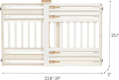IRIS USA Barrera Ajustable para Perros 24"-39", 2 Pzas, Blanco | Área segura para interiores, barrera ajustable, instalación sin herramientas, diseño portátil y resistente