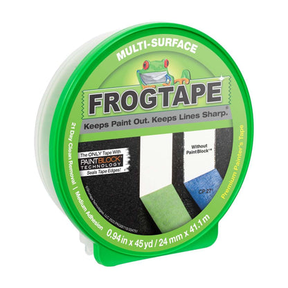 FrogTape Cinta Adhesiva Multi-Superficie para Pintar Verde - 1 Roll, 0.94" x 45 Yds