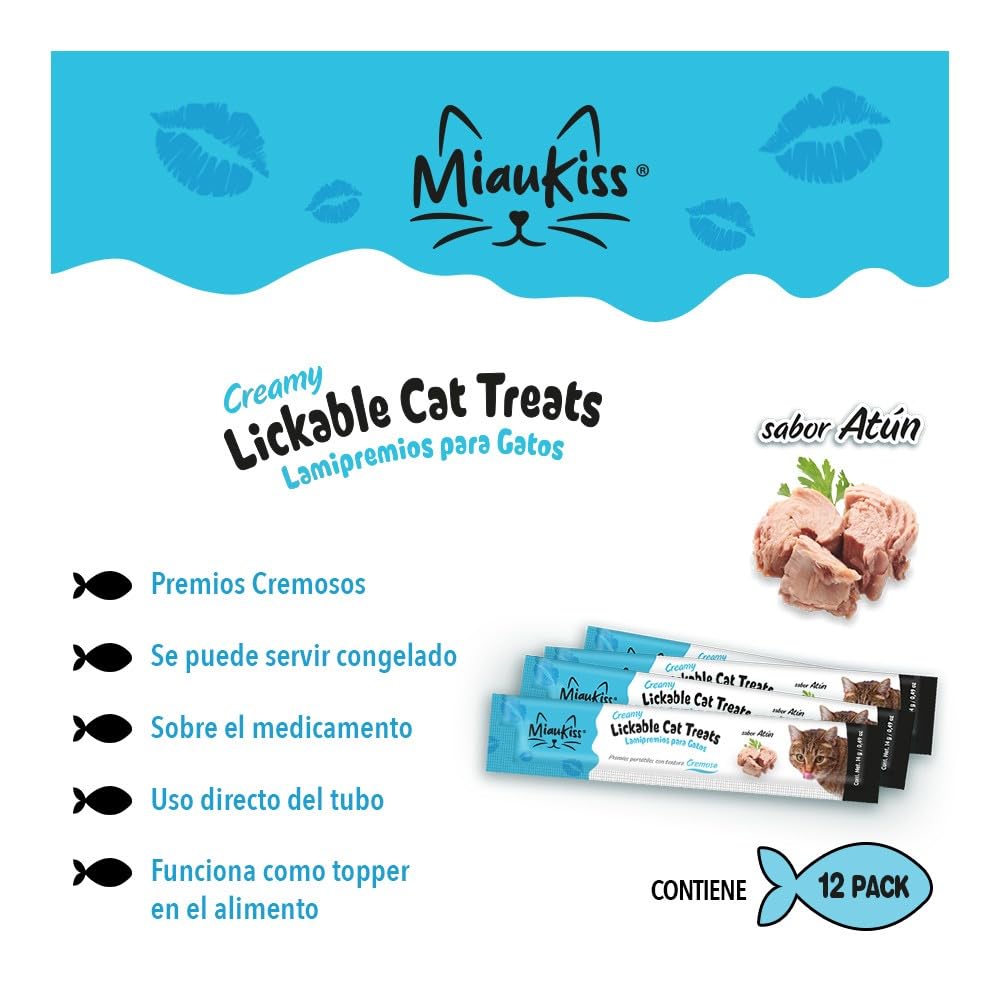 Miaukiss LICKABLE ATUN 56GR (Caja con 48 Tubos)