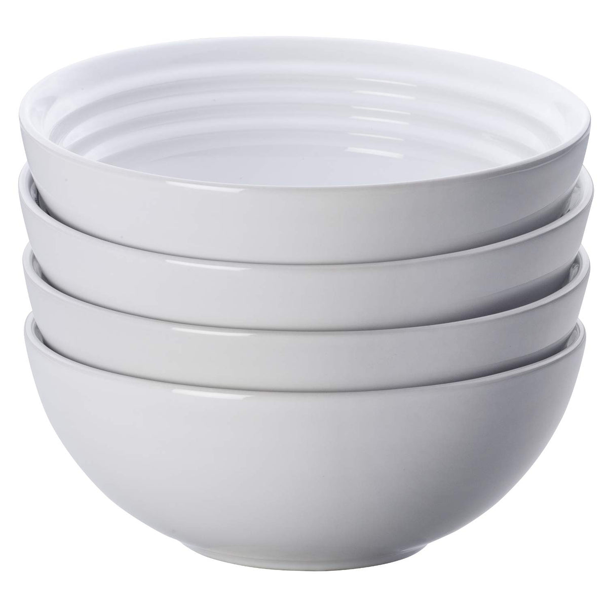 Le Creuset Juego de 4 cuencos de sopa, 22 onzas cada uno, color blanco
