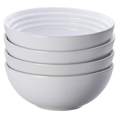 Le Creuset Juego de 4 cuencos de sopa, 22 onzas cada uno, color blanco