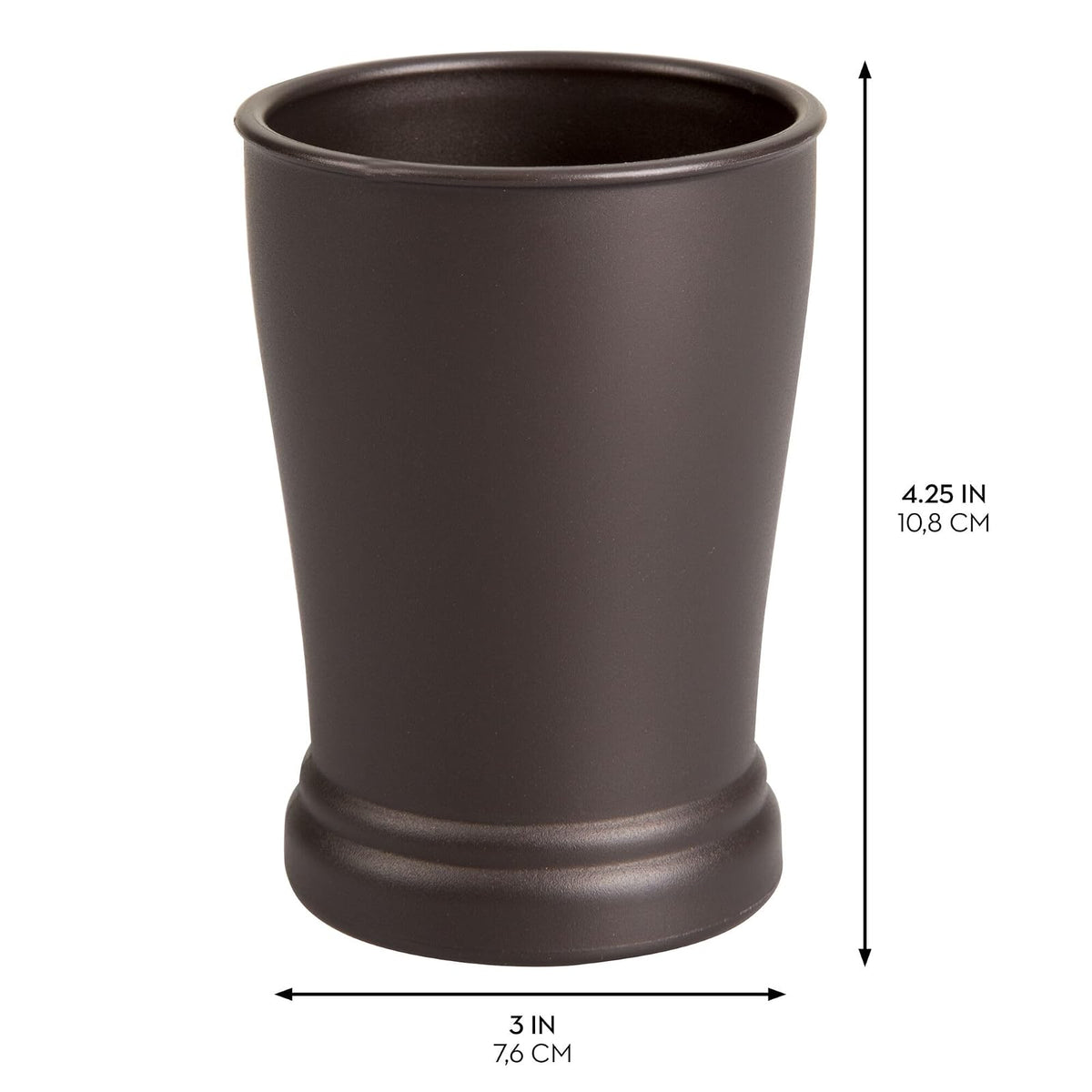 InterDesign iDesign - Juego de 2 Vasos de baño de plástico para encimera o Cambiador, Color Bronce