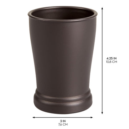 InterDesign iDesign - Juego de 2 Vasos de baño de plástico para encimera o Cambiador, Color Bronce