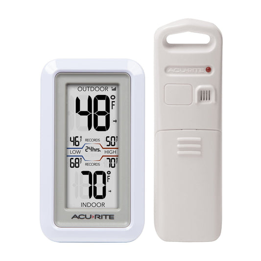 AcuRite 0 Termómetro digital con indicador de temperatura interior/exterior, Blanco, 1 uds. por paquete