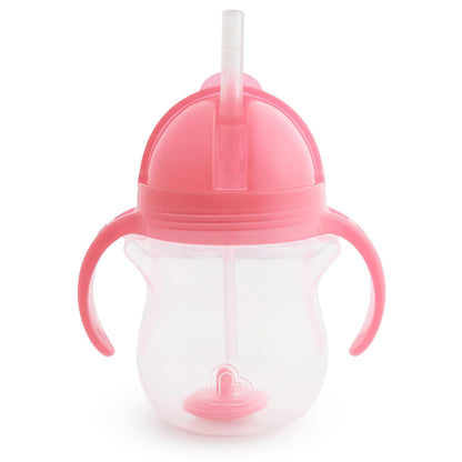 Munchkin Click Lock Vaso Entrenador con Popote, 7 Oz, Azul - Rosa - Sunny San Diego - 1 Unidad (Paquete de 1)