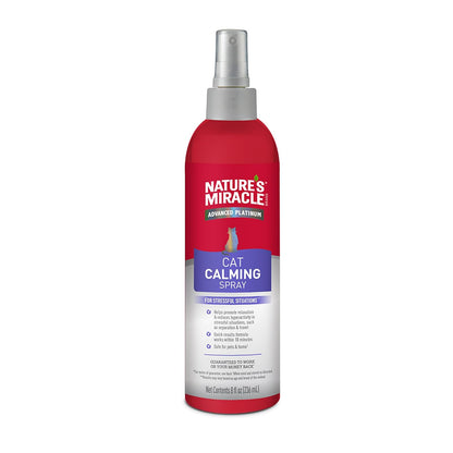 Nature's Miracle - Advanced Platinum - Spray Calmante para Gatos - 236 ml - para relajación y Reduce hioeractividad en Situacionesde estres - Funciona en 10 Minutos