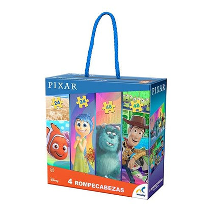 Novelty Disney Pixar, Rompecabezas 4 en 1 para Niños, Multi-Pixar, Nemo, Intensamente, Monster Inc, Toy Story