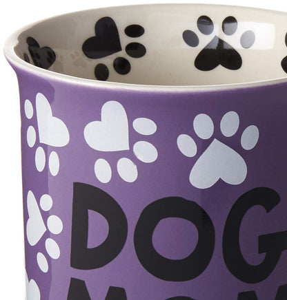 Our Name is Mud Taza de cerámica, 473 ml, Dog Mom, Multicolor, 16 Ounces, 1