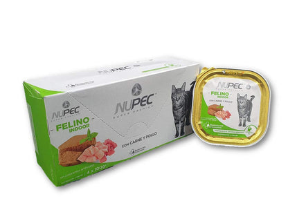 Nupec Alimento Húmedo, Felino Urinary y Bolas de Pelo, Blanco/Dorado/Verde + Alimento Húmedo, Felino Indoor, Blanco con Verde