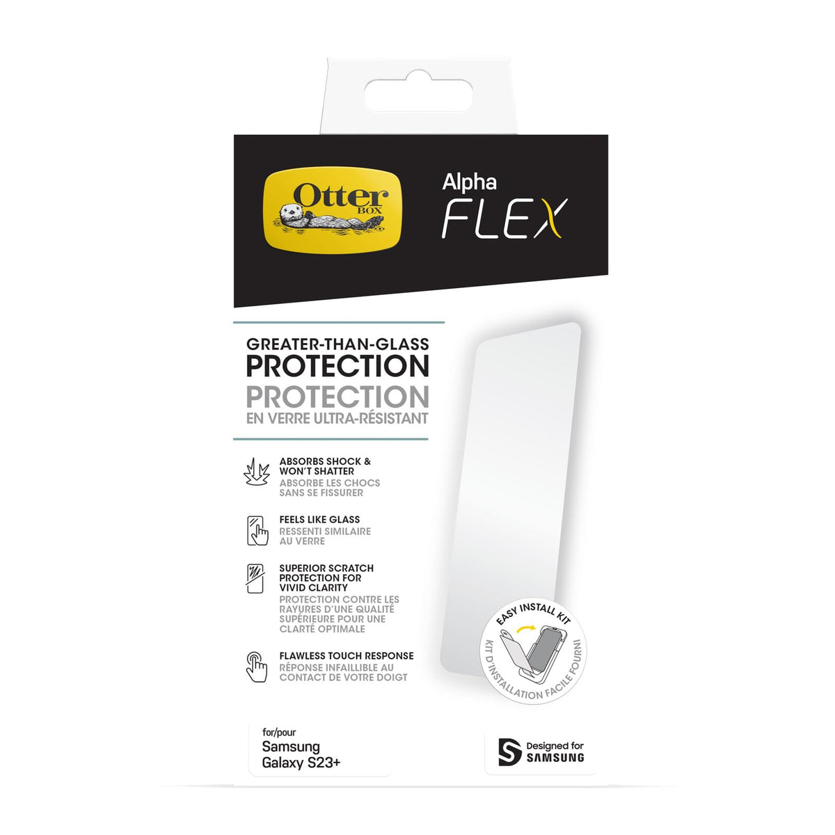 OtterBox Alpha Flex Protector de visualización para Galaxy S23+