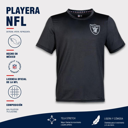 NFL Playera Deportiva Las Vegas Raiders Negro para Hombre