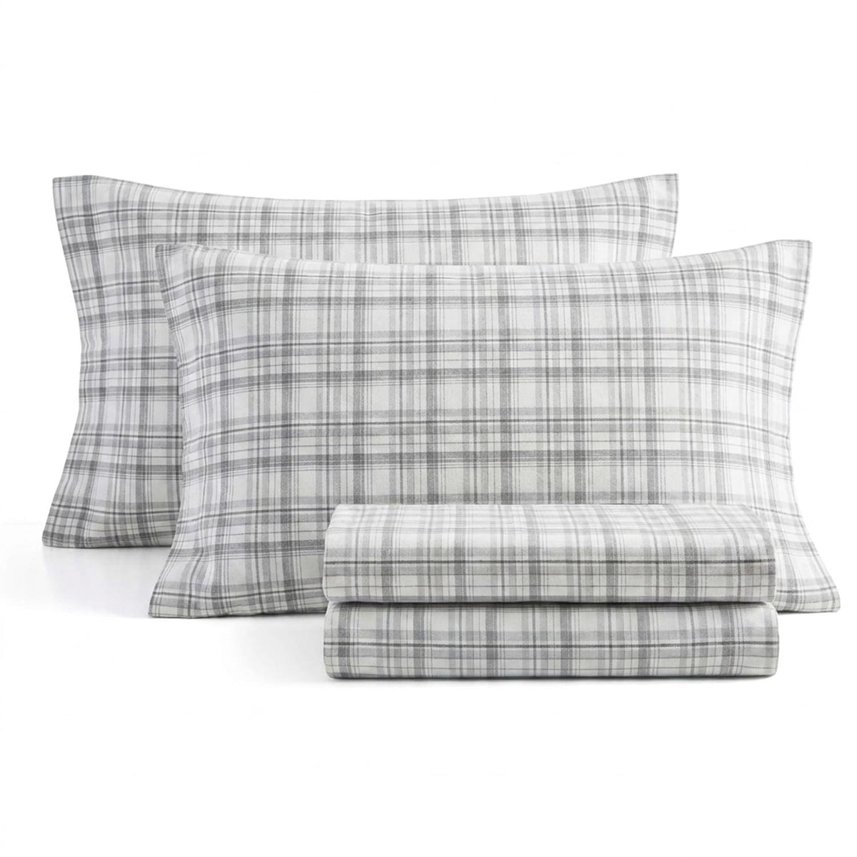 Eddie Bauer Beacon Hill Flannel Sheet Set Twin Gray