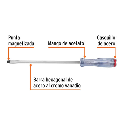 Truper Expert GO-3/8X10P, Desarmador plano de golpe, 3/8 x 10"