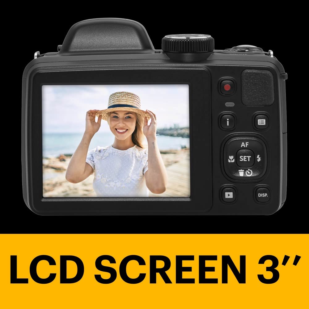KODAK PIXPRO AZ425-BK 20MP Digital Camera 42X Optical Zoom 24mm Wide Angle Lens 1080P Full HD Video Optical Image Stabilization Li-Ion Battery 3" LCD Vlogging Camera (Black)