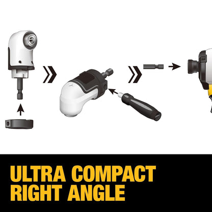 DEWALT Adaptador de taladro de ángulo recto, FlexTorq, sistema 4 en 1, eje flexible compacto, recto, 30 cm (DWAMRASETFT)