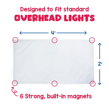 Educational Insights Fluorescent Light Covers en blanco. Paquete de 4. Reduce el brillo y el parpadeo. Fácil instalación para oficinas, hospitales, el hogar y los salones de clase.