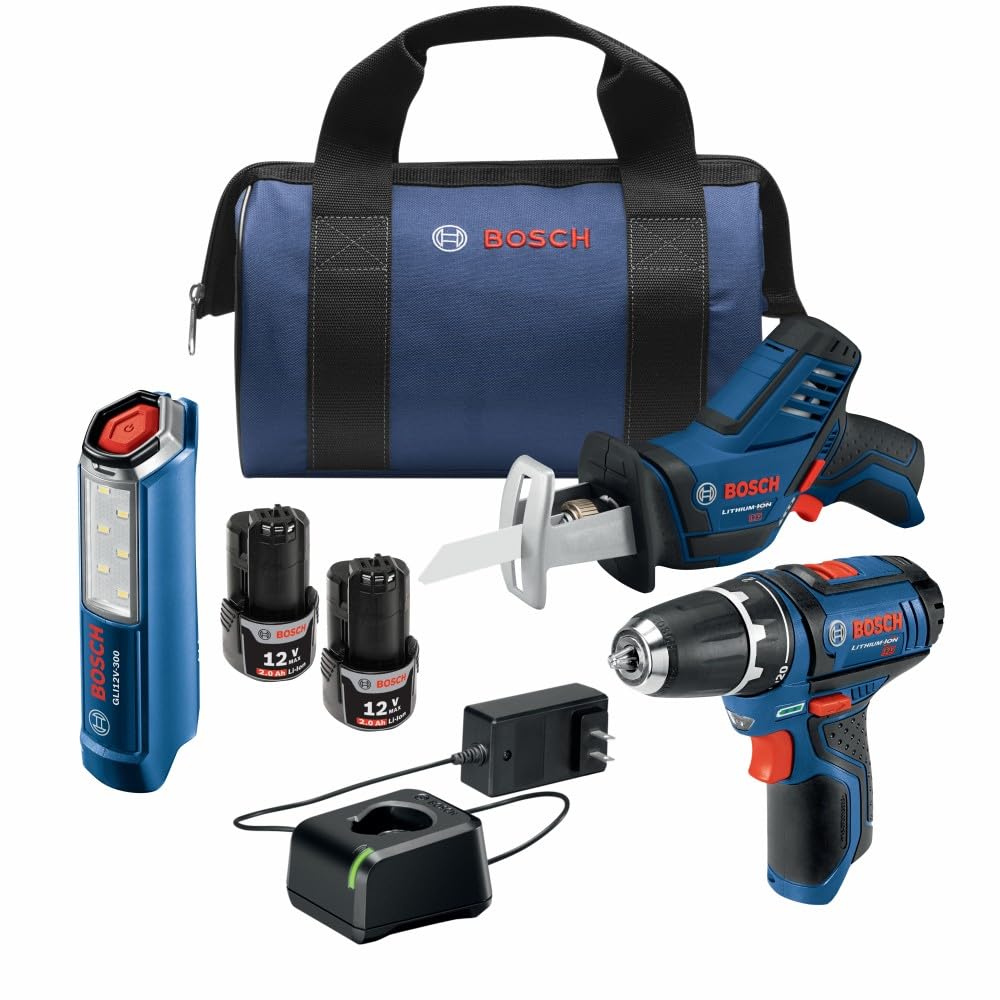 Bosch Taladro/Driver Flexiclick 5 en 1, 12V, Kit de Arranque - Kit combinado de 3 piezas