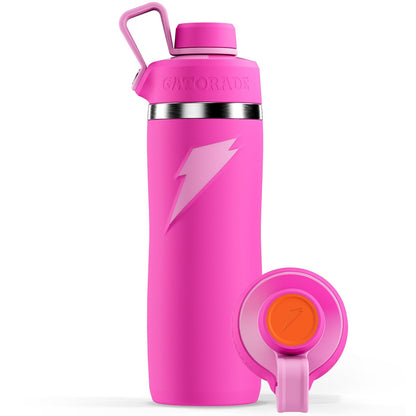 Gatorade Overtime Botella de Agua Acero Inoxidable 22 oz - Gorra giratoria - Rosa