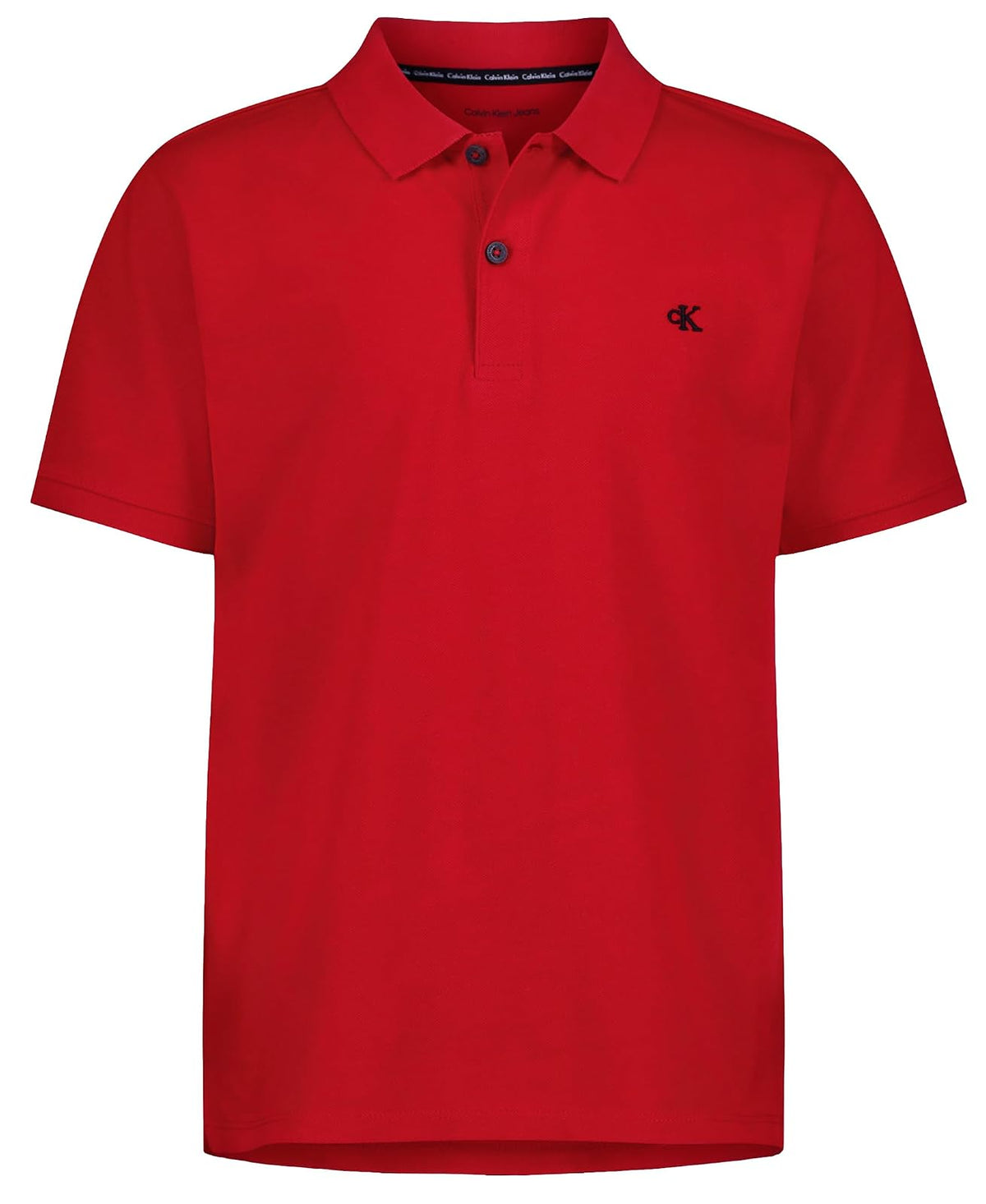 Calvin Klein Polo Manga Corta Marled Space Dye para Niño - Rojo - 8