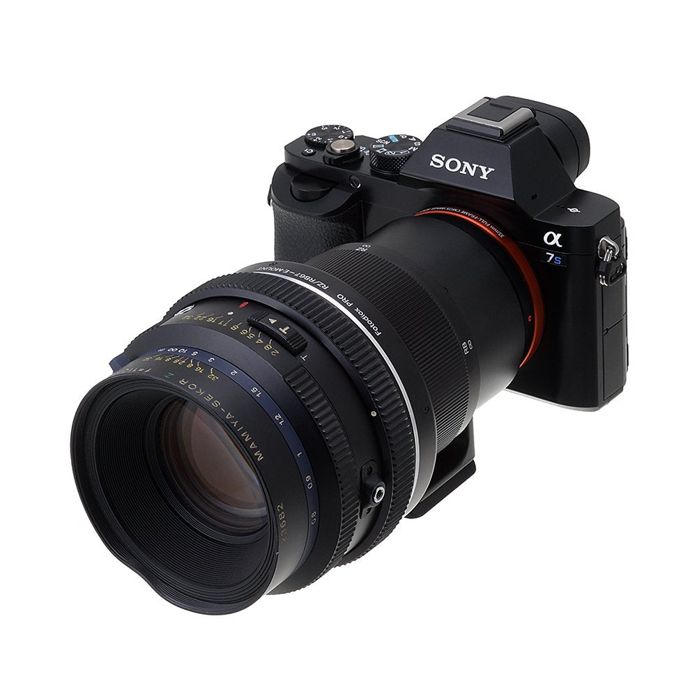 Fotodiox - Adaptador de Montura de Lente Pro con Barril de Enfoque, para Lentes Mamiya RB67 y RZ67 a Adaptador de cámara sin Espejo Sony E-Mount (APS-C y Marco Completo como NEX-7, a5100, a7II)