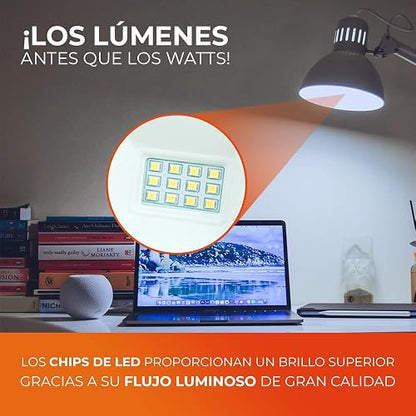 Tecnolite - Paquete de 10 Focos LED A19 8.5 Watts, 800 Lumens, 6500 K Luz de Día, Ahorrador de Energía, Base E27, No atenuables