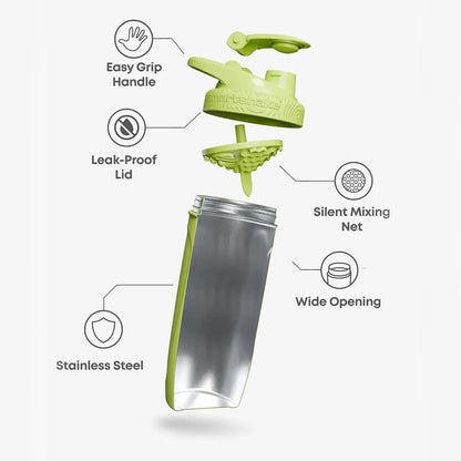 Smartshake Reforce TMNT Shaker Acero Inoxidable 900 ml – Edición Teenage Mutant Ninja Turtles, Antiderrames, Libre de BPA y DEHP, Mezcla Silenciosa, Botella Mezcladora Fitness